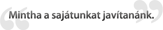 Mintha a sajátunkat javítanánk.
