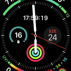 Egy a sok számlap variáció közül, Apple Watch 4 okosóra teszt, Apple watch 4 teszt, pulzusmérő óra, okosóra magyar nyelvű menüvel