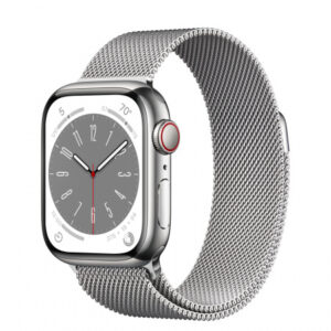 Apple Watch S8 41mm Silver Stainless Steel Case with Silver Milanese Loop