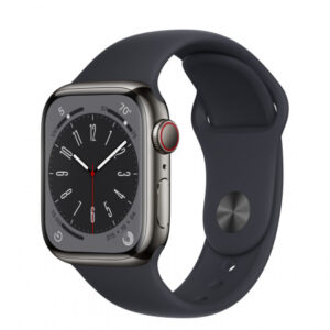 Apple Watch S8 41mm Graphite Stainless Steel Case with Midnight Sport Band