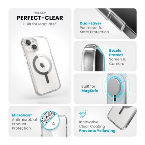 Speck Presidio Perfect-Clear with Chrome MagSafe for iPhone 15/14/13 - Image 6