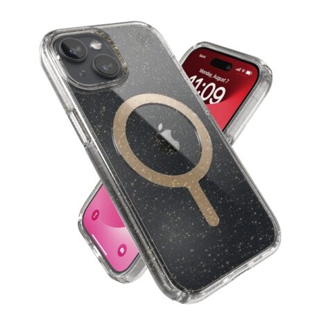 Speck Presidio Lux with Gold Glitter MagSafe for iPhone 15 - Image 4