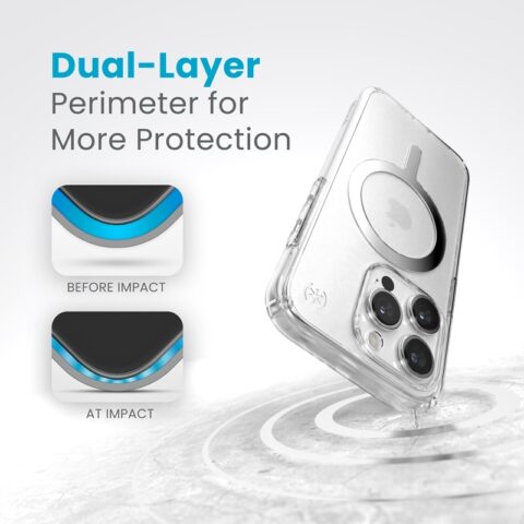 Speck Presidio Perfect-Clear with Chrome MagSafe for iPhone 15 Pro - Image 4