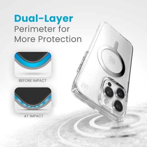 Speck Presidio Perfect-Clear with Chrome MagSafe for iPhone 15 Pro Max - Image 4
