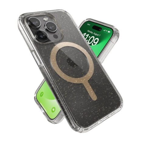 Speck Presidio Lux with Gold Glitter MagSafe for iPhone 15 Pro - Image 2