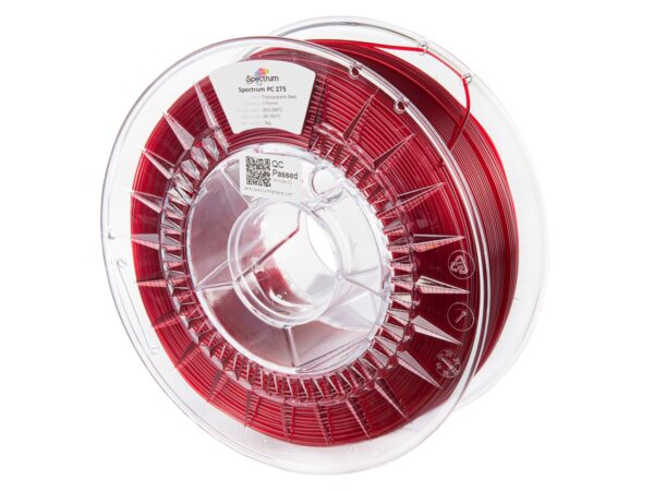 Spectrum PC 275 1.75mm TRANSPARENT RED 1kg filament