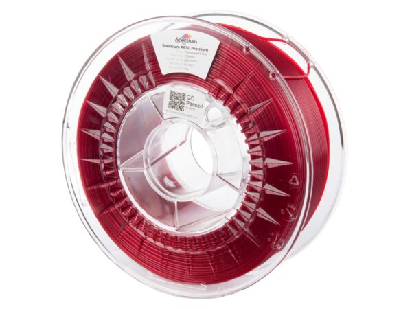 Spectrum PET-G Premium 1.75mm TRANSPARENT RED 1kg filament