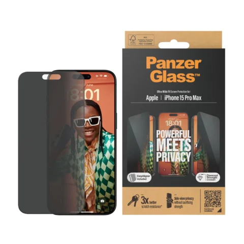 PanzerGlass™ iPhone 15 Pro Max – betekintésgátló üvegfólia