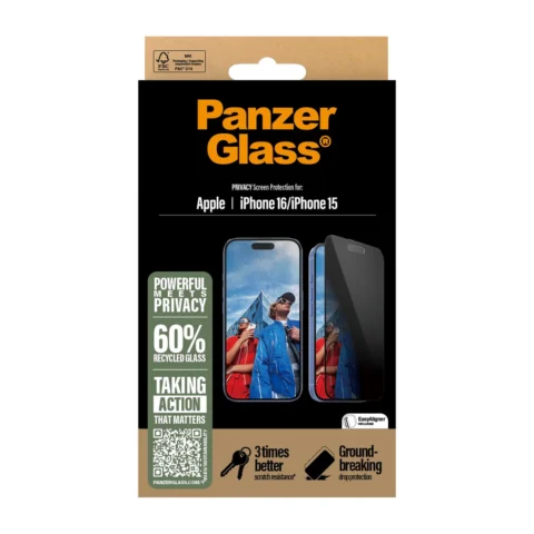 PanzerGlass™ iPhone 15/16 – betekintésgátló üvegfólia - Image 3