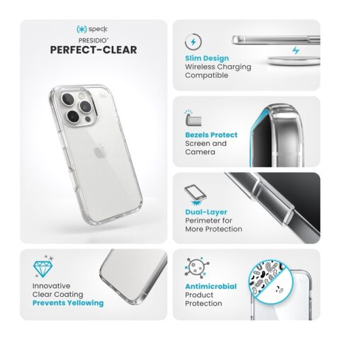 Speck Presidio Perfect-Clear for iPhone 16 Pro - Image 3