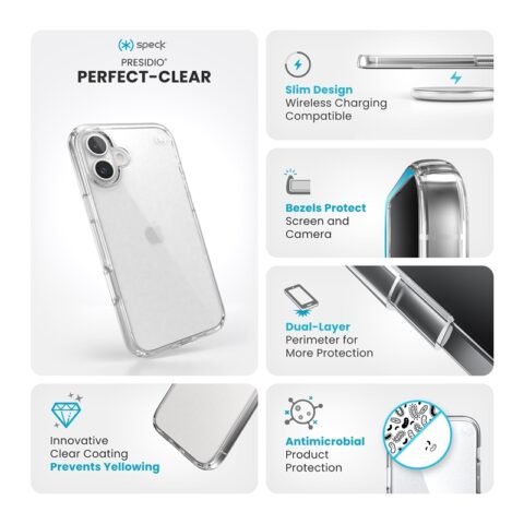 Speck Presidio Perfect-Clear for iPhone 16 Plus - Image 3