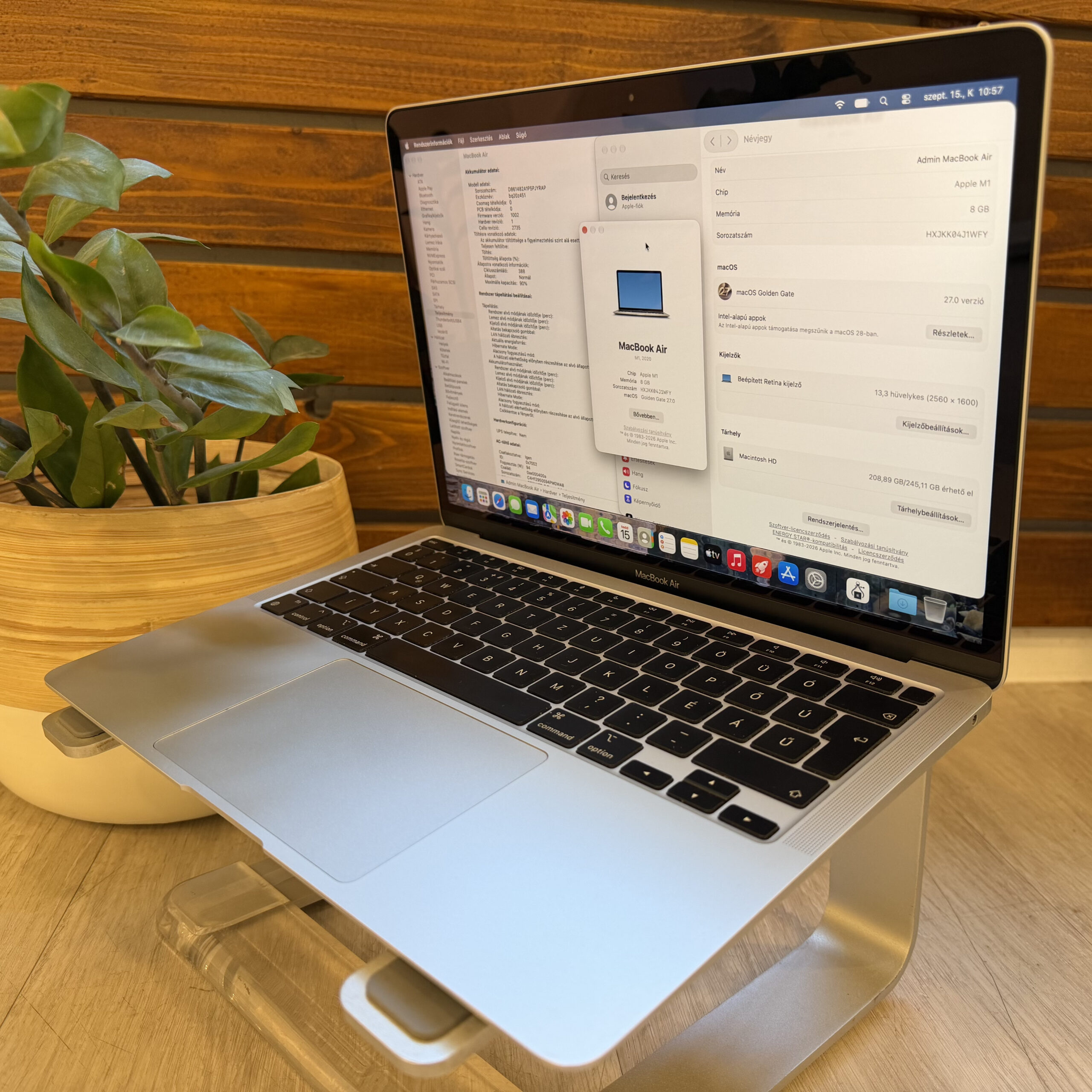 macbook air 13" m1 8gb/256gb 2020 ezüst