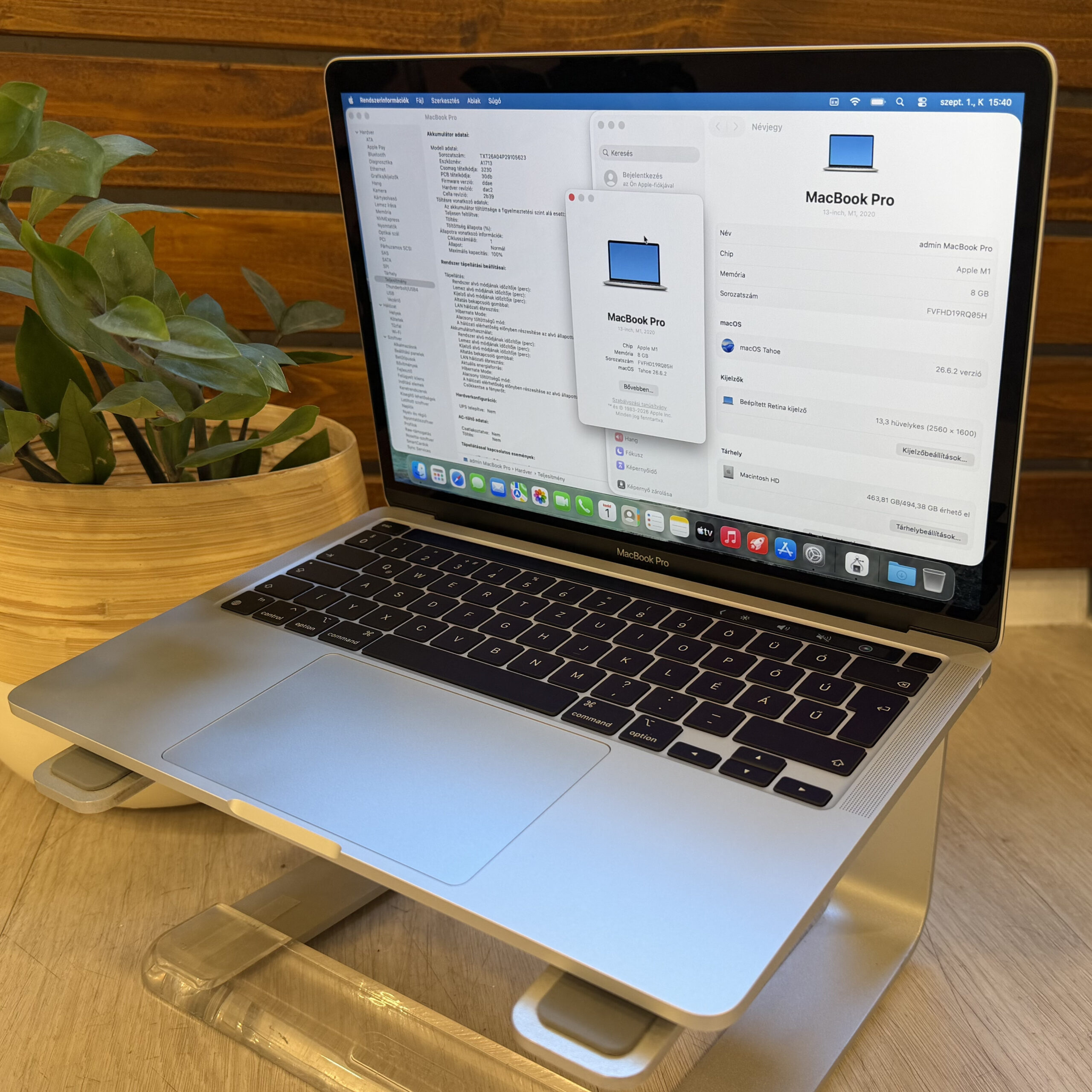 MacBook Pro 13" 2020 M1 8GB / 512SSD ezüst