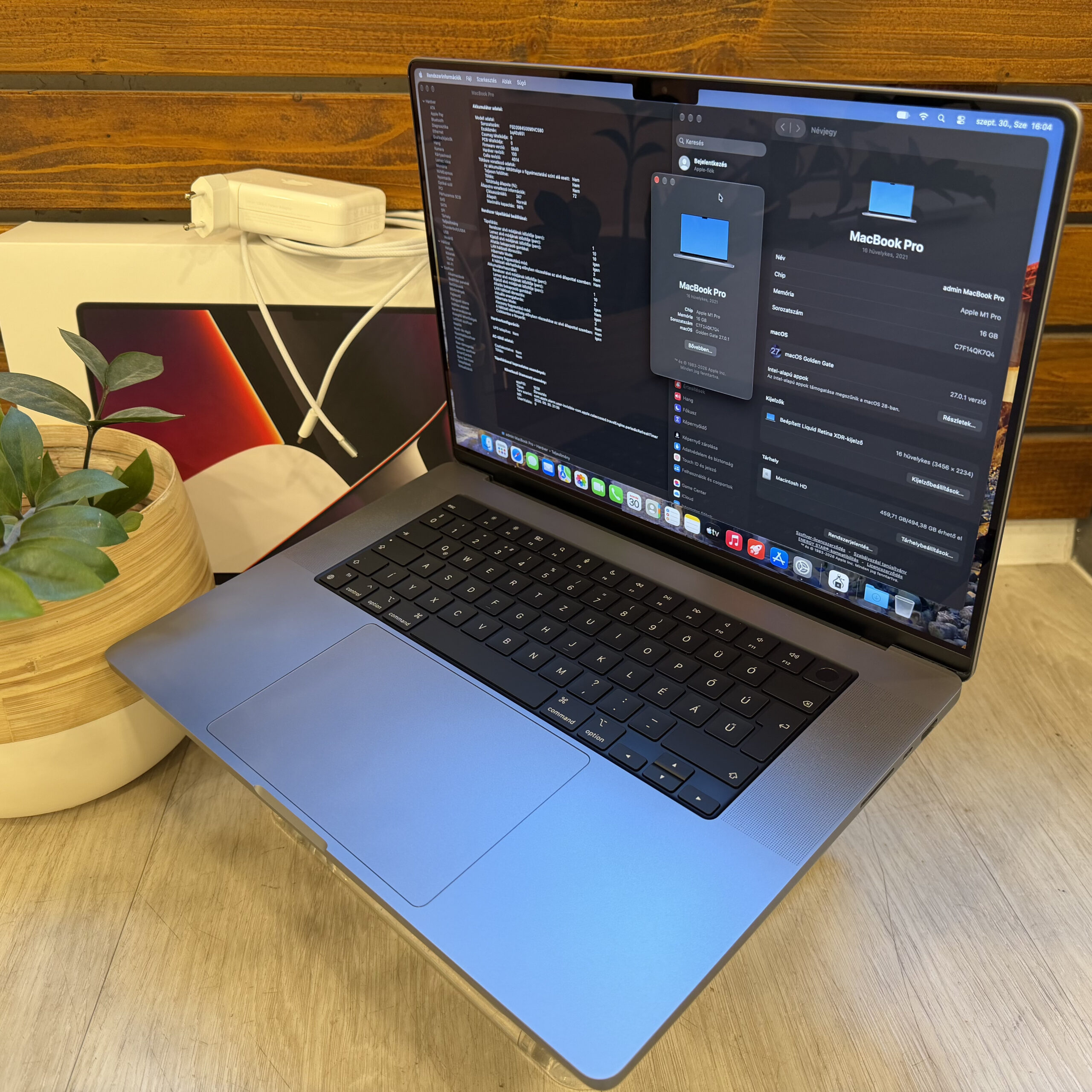 macbook pro 16" m1 pro 2021 16gb/512ssd asztroszürke
